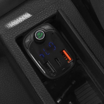 Автомобільне ЗУ Baseus FM Launcher S-13 2USB + Type-C CCMT000101 Black