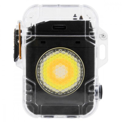 Акумуляторний LED ліхтарик D56-1 з запальничкою black (54066)