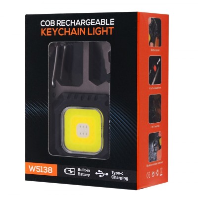Акумуляторний LED ліхтарик W5138 з Type-C (7 режимів, карабін, викрутки) (37923)