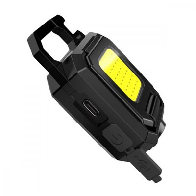 Акумуляторний LED ліхтарик WJ808 с Type-C (карабин, магнит) black (55062)