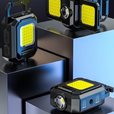 Акумуляторний LED ліхтарик WJ808 с Type-C (карабин, магнит) black (55062)