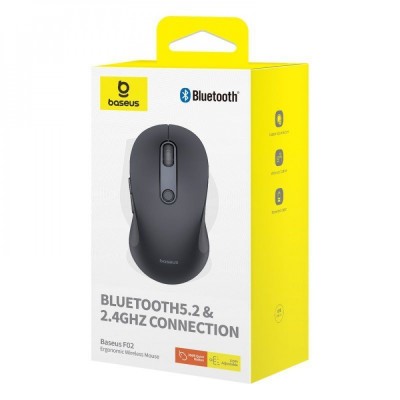 Бездротова Комп'ютерна Миша Baseus F02 Ergonomic Wireless Mouse (without Battery) (B01055505411-01) pink