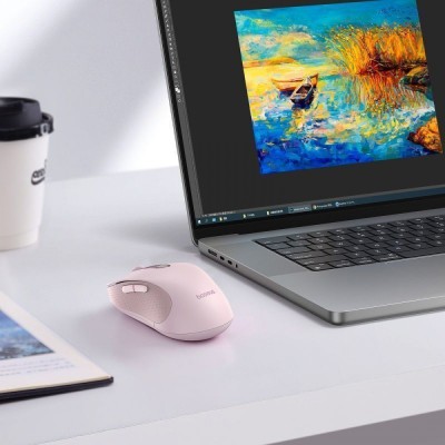 Бездротова Комп'ютерна Миша Baseus F02 Ergonomic Wireless Mouse (without Battery) (B01055505411-01) pink