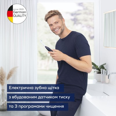 Щітка зубна електр. Beurer, насадок-1, 3 програми чистки, футляр, чорний (TB_50)