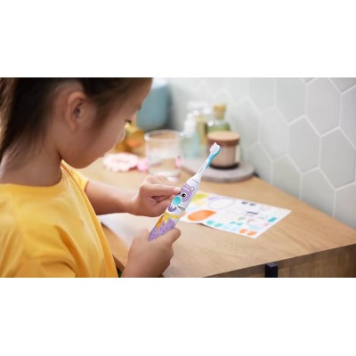 Щітка зубна електр. Philips, Philips Sonicare For Kids, для дітей, насадок-1, 2 комплекти наклейок, білий (HX3601/01)