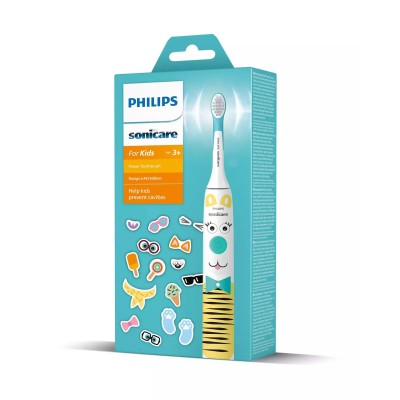 Щітка зубна електр. Philips, Philips Sonicare For Kids, для дітей, насадок-1, 2 комплекти наклейок, білий (HX3601/01)