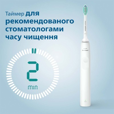 Щітка зубна електр. Philips, Sonicare 2100 Series, 31т. колив/хв, насадок-1, білий (HX3651/13)