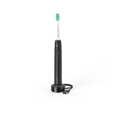 Щітка зубна електр. Philips, Sonicare 3100 series, 31т. колив/хв, насадок-1, чорний (HX3671/14)