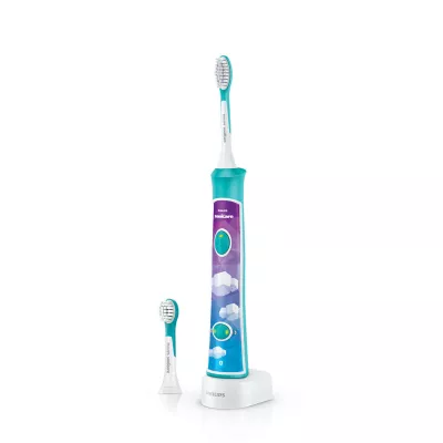 Щітка зубна електр. Philips, Sonicare For Kids, для дітей, 62т. колив/хв, насадок-2, Bluetooth, голубий (HX6322/04)