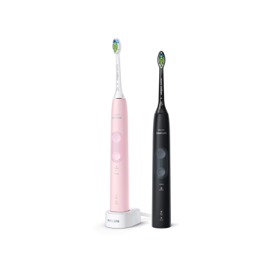 Щітка зубна електр. Philips, Sonicare ProtectiveClean 4500, набір , 62т. колив/хв, насадок-1, 2 шт в наборі, рожевий, чорний (HX Щітка зубна електр. Philips, Sonicare ProtectiveClean 4500, набір , 62т. колив/хв, насадок-1, 2 шт в наборі, рожевий, чорний (HX