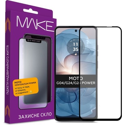 Захисне скло Motorola G04/G24/G24 Power MAKE FC FG чорне