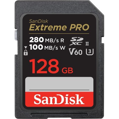 Карта пам'яті SanDisk SD 128GB C10 UHS-II U3 R280/W100MB/s Extreme Pro V60 (SDSDXEP-128G-GN4IN)