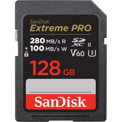 Карта пам'яті SanDisk SD 128GB C10 UHS-II U3 R280/W100MB/s Extreme Pro V60 (SDSDXEP-128G-GN4IN)
