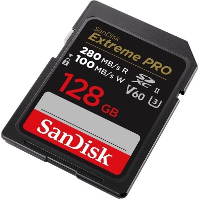 Карта пам'яті SanDisk SD 128GB C10 UHS-II U3 R280/W100MB/s Extreme Pro V60 (SDSDXEP-128G-GN4IN)
