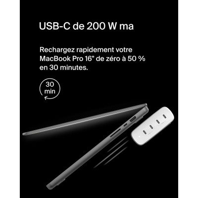 Зарядний пристрій мережевий Belkin 200Вт 4хUSB-С GAN PD PPS, білий (WCH015VFWH)