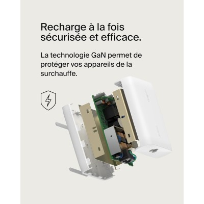 Зарядний пристрій мережевий Belkin 200Вт 4хUSB-С GAN PD PPS, білий (WCH015VFWH)