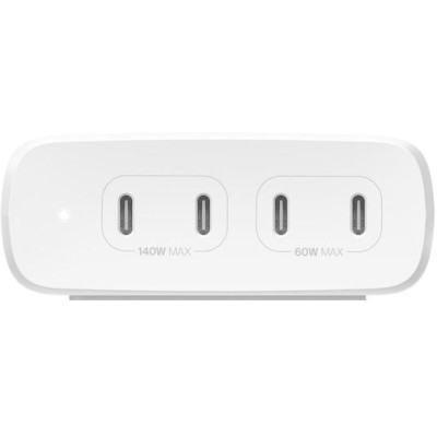 Зарядний пристрій мережевий Belkin 200Вт 4хUSB-С GAN PD PPS, білий (WCH015VFWH)