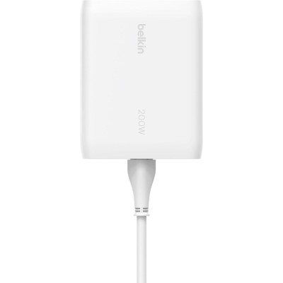 Зарядний пристрій мережевий Belkin 200Вт 4хUSB-С GAN PD PPS, білий (WCH015VFWH)