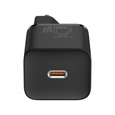 Зарядний Пристрій Baseus 1Type-C Super Si 25W + Cable Type-C to Type-C 1m (TZCCSUP-L01) Чорний