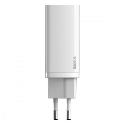 Зарядний Пристрій Baseus 1USB + Type-C Baseus GaN Lite 65W (CCGAN2L-B02) White