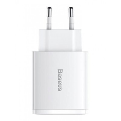 Зарядний Пристрій Baseus Compact Quick Charger 30W QC+ PD (1Type-C + 2USB) CCXJ-E02 White