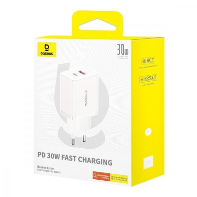 Зарядний Пристрій Baseus GaN5 Fast Charger (Type-C) 30W (P10111404213-00) White