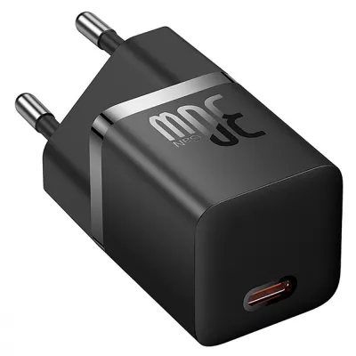 Зарядний Пристрій Baseus GaN5 Mini Fast Charger Type-C 30W (With Cable Type-C to Type-C 100W 1m) (P10110902113-00) black