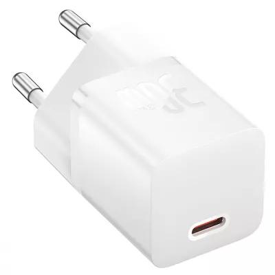 Зарядний Пристрій Baseus GaN5 Mini Fast Charger Type-C 30W (With Cable Type-C to Type-C 100W 1m) (P10110902213-00) white