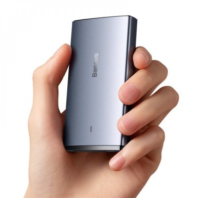 Зарядний Пристрій Baseus GaN5 Pro 65W Ultra-Slim (Type-C + USB) + Кабель Type-C to Type-C 100W (1м) (CCGP150113) Gray