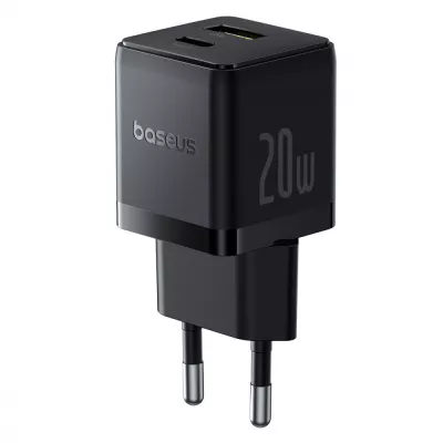 Зарядний Пристрій Baseus Palm Fast Charger Type-C+USB 20W (P10111608113-00) Black