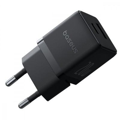 Зарядний Пристрій Baseus Palm Fast Charger Type-C+USB 20W (With Cable Type-C to Type-C 60W 1m) (P10111608113-01) Black