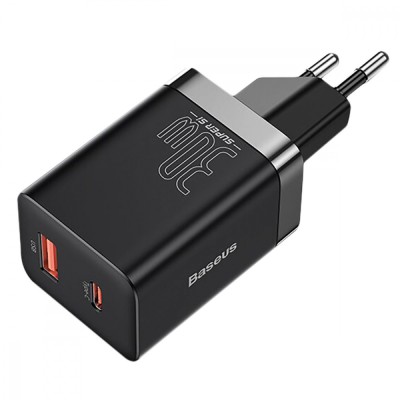 Зарядний Пристрій Baseus Super Si Pro Quick Charger Type-C+USB 30W CCSUPP-E01 Black
