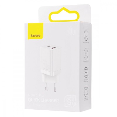 Зарядний Пристрій Baseus Super Si Pro Quick Charger Type-C+USB 30W CCSUPP-E01 Black