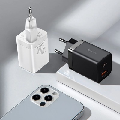 Зарядний Пристрій Baseus Super Si Pro Quick Charger Type-C+USB 30W CCSUPP-E01 Black
