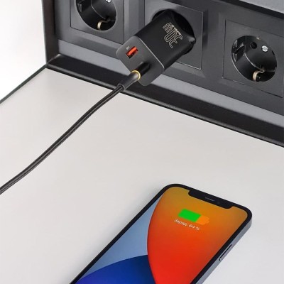 Зарядний Пристрій Baseus Super Si Pro Quick Charger Type-C+USB 30W CCSUPP-E01 Black