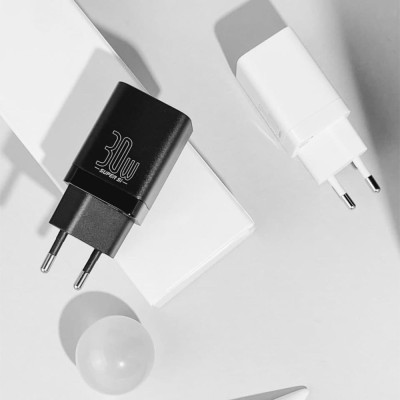 Зарядний Пристрій Baseus Super Si Pro Quick Charger Type-C+USB 30W CCSUPP-E01 Black