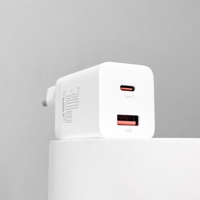 Зарядний Пристрій Baseus Super Si Pro Quick Charger Type-C+USB 30W CCSUPP-E01 Black