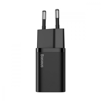 Зарядний Пристрій Baseus Super Silicone PD Charger 20W (1Type-C) + With Cable Type-C to Lightning (TZCCSUP-B01) Black