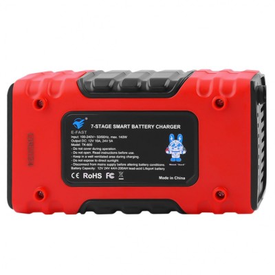 Зарядний пристрій E-Fast TK600 12V10A 24V/5A CS red