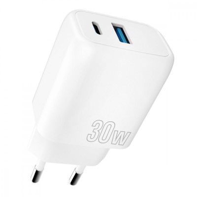 Зарядний Пристрій Proove Silicone Power Plus 30W (Type-C + USB) (WCSP3011002) White