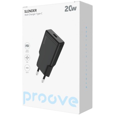 Зарядний Пристрій Proove Slender 20W (Type-C) (WCSS20010001) black