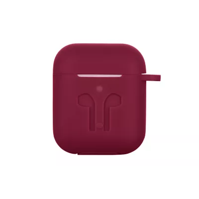 Чохол 2Е для AirPods (Gen 1-2, 2016-2019), Pure Color Silicone Imprint (3.0mm), бордовий (2E-AIR-PODS-IBPCSI-3-M)