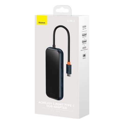 HUB Baseus AcmeJoy 5in1 Type-C To 2xUSB3.0+USB2.0+Type-C PD&Data (WKJZ010113) Dark Gray