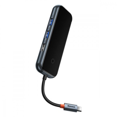 HUB Baseus AcmeJoy 5in1 Type-C To 2xUSB3.0+USB2.0+Type-C PD&Data (WKJZ010113) Dark Gray