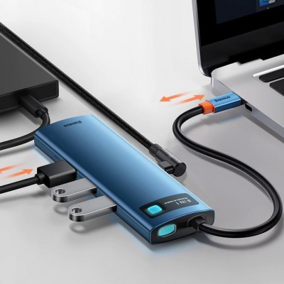 HUB Baseus Metal Gleam Multifunctional 8-in-1 Type-C (Gray) (CAHUB-CV0G)