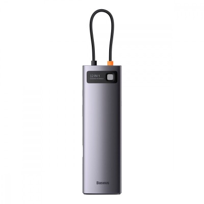 USB-Хаб Baseus Metal Gleam Series 12-in-1 (Type-C To HDMI+USB3.1*2+USB3.0*2+Type-C 3.1+PD+RJ45+SD/TF+DP+3.5mm) WKWG020213 Gray