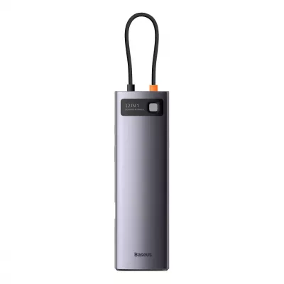 USB-Хаб Baseus Metal Gleam Series 12-in-1 (Type-C To HDMI+USB3.1*2+USB3.0*2+Type-C 3.1+PD+RJ45+SD/TF+DP+3.5mm) WKWG020213 Gray