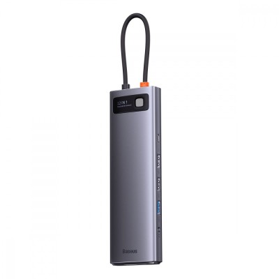 USB-Хаб Baseus Metal Gleam Series 12-in-1 (Type-C To HDMI+USB3.1*2+USB3.0*2+Type-C 3.1+PD+RJ45+SD/TF+DP+3.5mm) WKWG020213 Gray