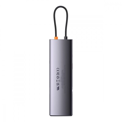 USB-Хаб Baseus Metal Gleam Series 12-in-1 (Type-C To HDMI+USB3.1*2+USB3.0*2+Type-C 3.1+PD+RJ45+SD/TF+DP+3.5mm) WKWG020213 Gray