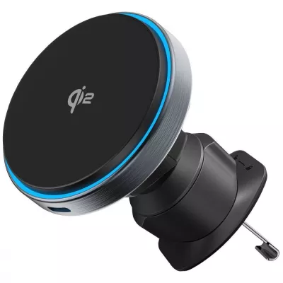 Автомобільний тримач з Бездротовим ЗП Proove Titanium Circle Qi2 15W (WHTC15010003) gray